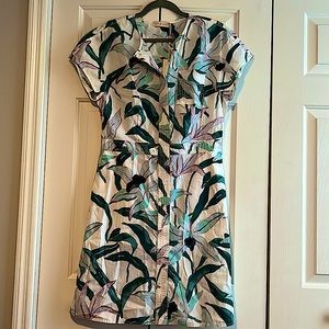 NWT Tory Burch Ivory Bloom T-Shirt Dress Size 10 MSRP: $368.00